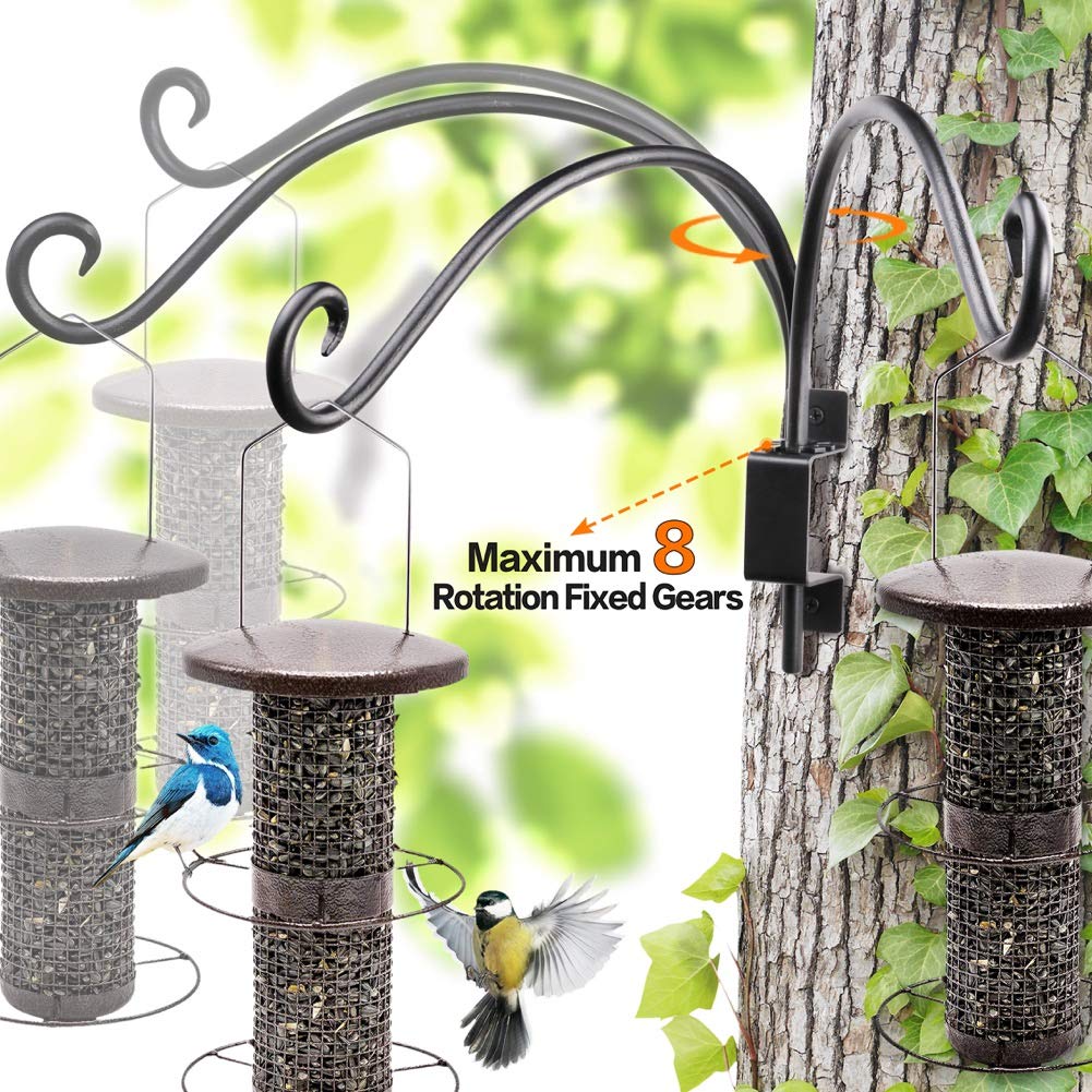 AJART bird feeder hanger installation setup on a wooden fence