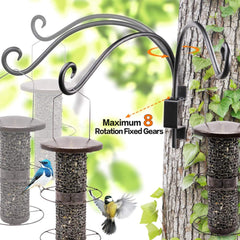 AJART bird feeder hanger installation setup on a wooden fence