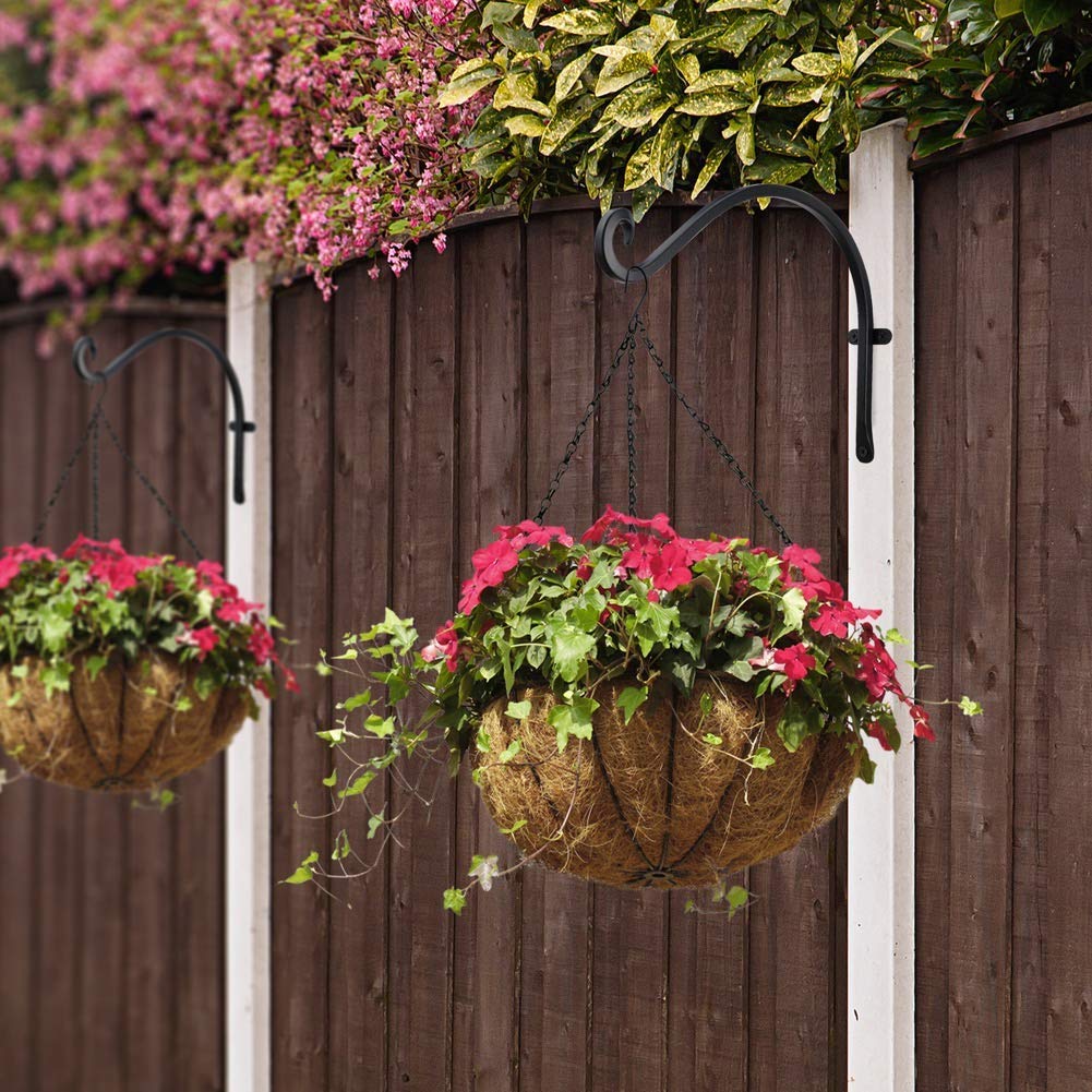 AJART black plant hanger on a balcony with lanterns