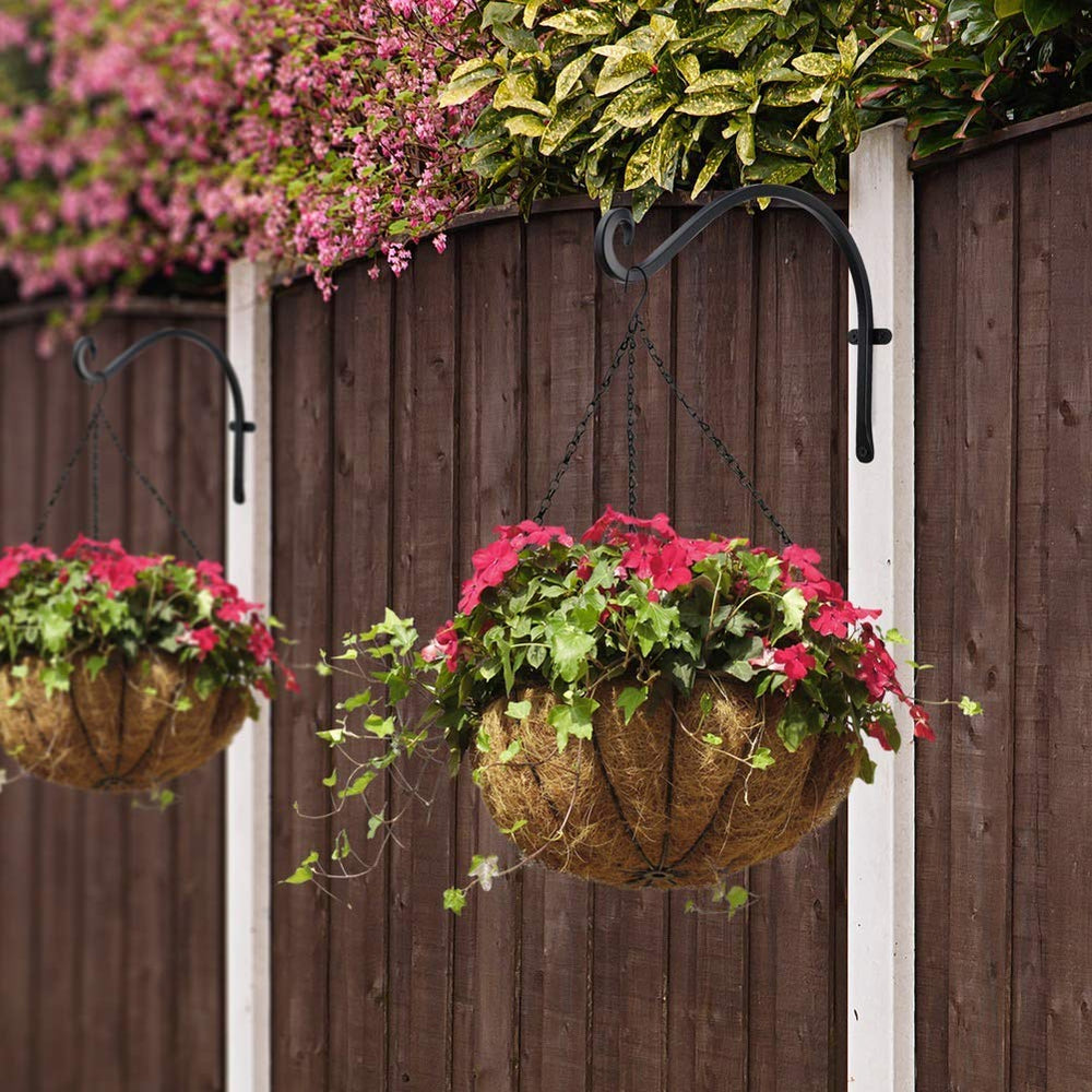 AJART black plant hanger on a balcony with lanterns