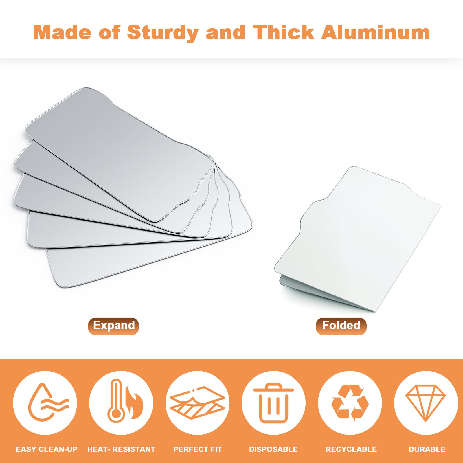 AJinTeby drip tray liners stacked, showcasing 5-pack