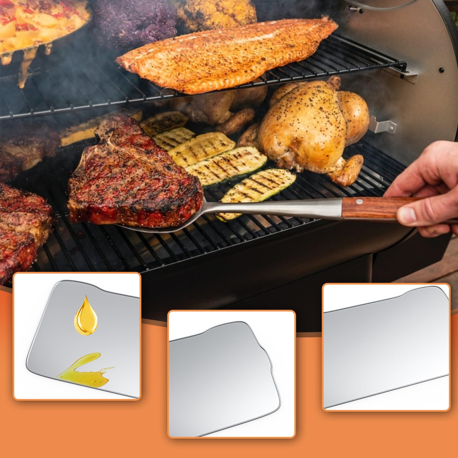 AJinTeby liner in use on Traeger Ironwood 885 grill