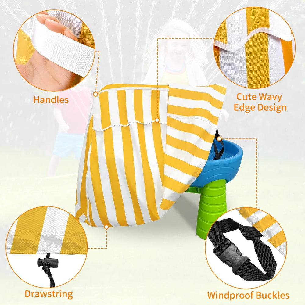 AKEfit Kids Water Table Cover laid over a water table