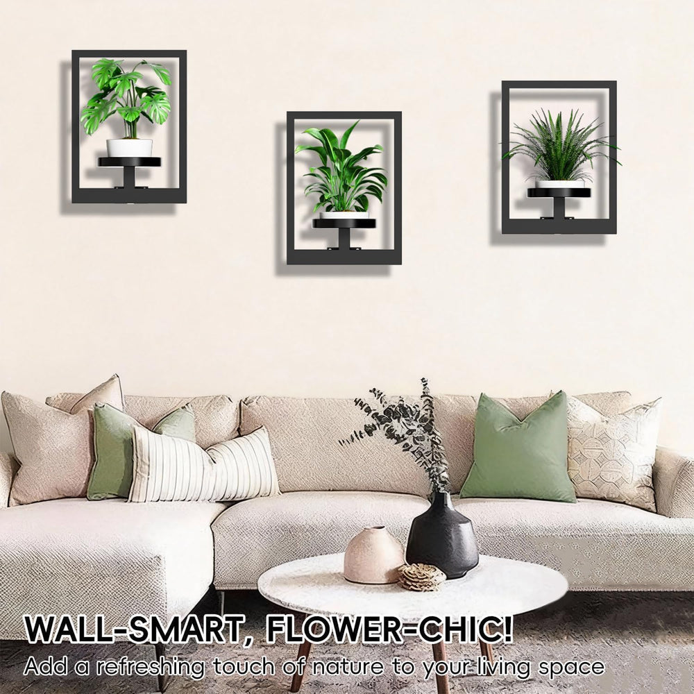ALACOO Wall Plant Stand, Grey, side view showcasing its design