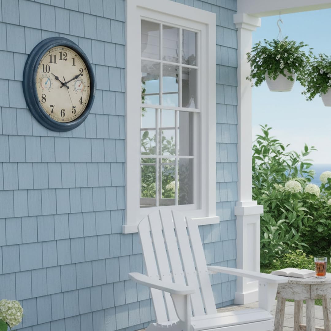 Alarllok outdoor clock mounted on a patio wall