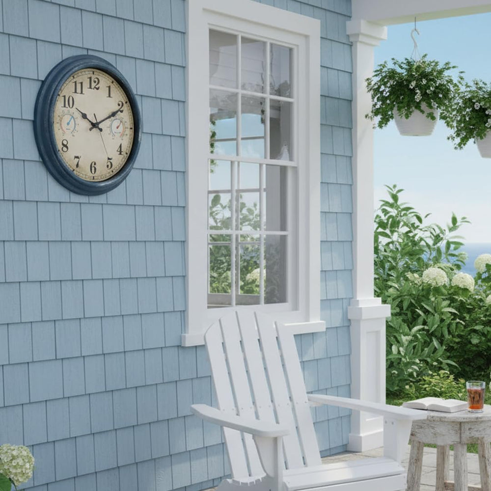 Alarllok outdoor clock mounted on a patio wall
