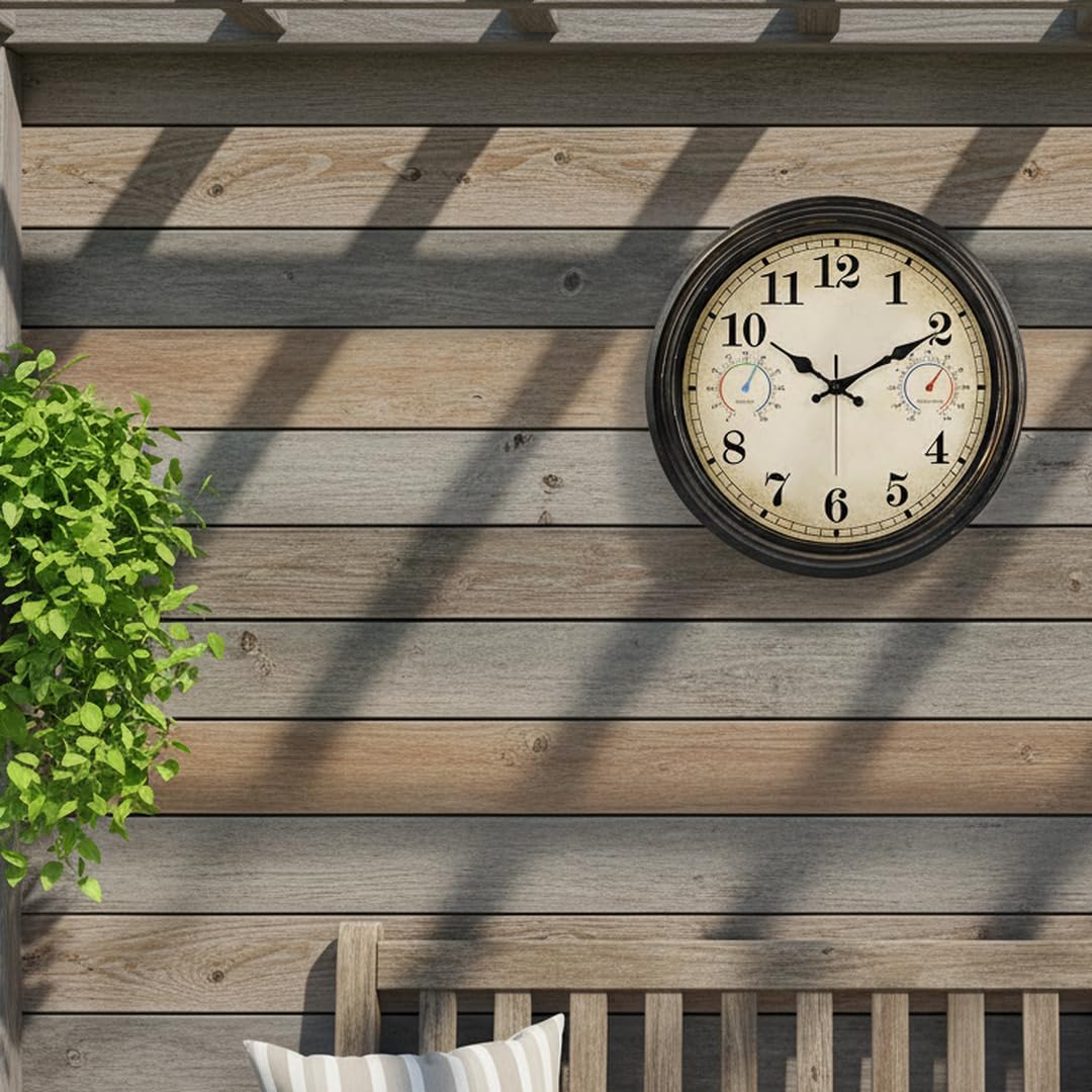 Alarllok outdoor clock with battery compartment shown