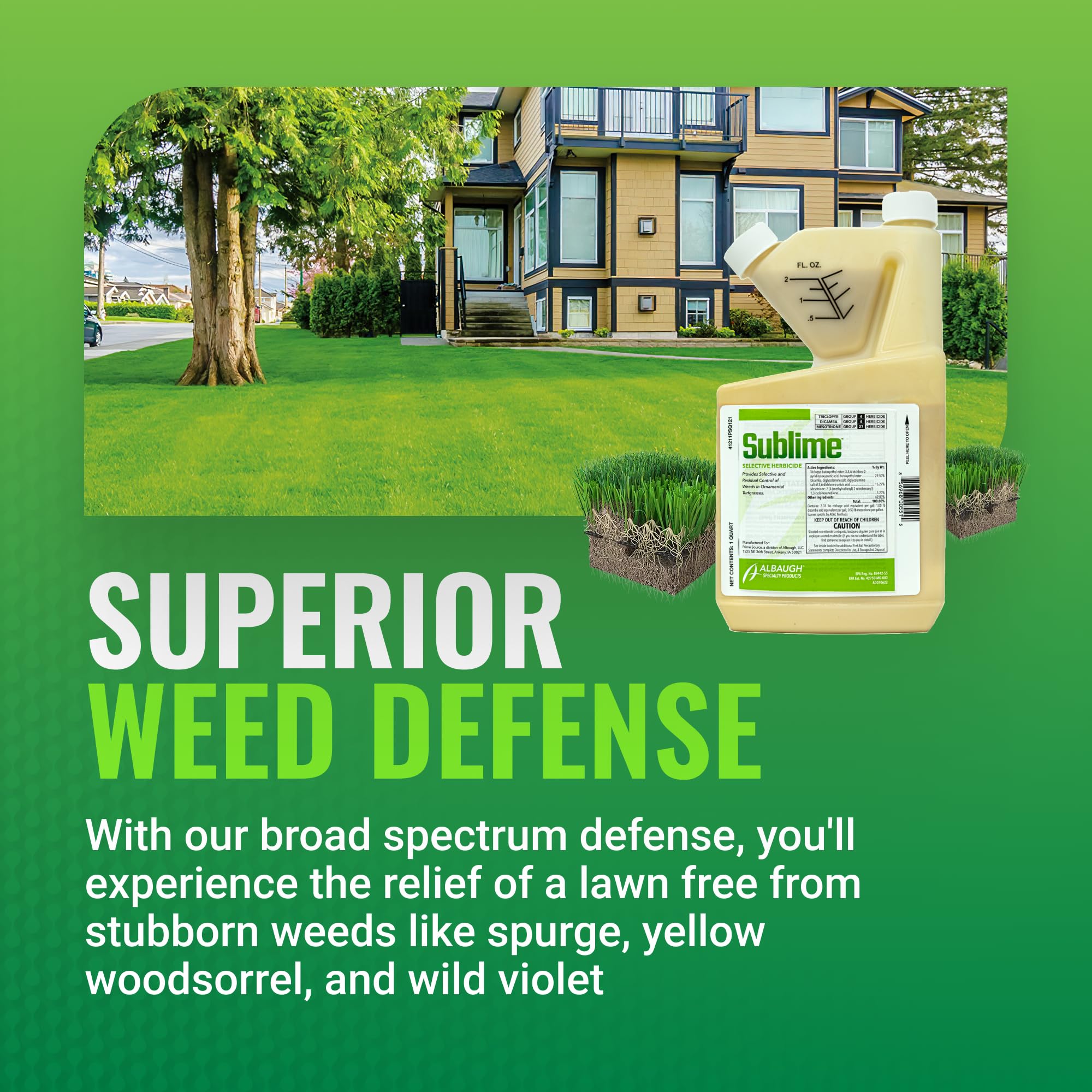 Albaugh Sublime Weed Killer label close-up