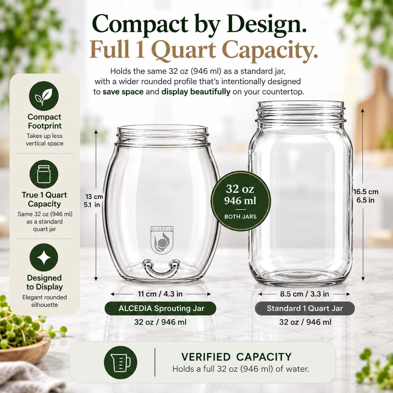 ALCEDIA sprouting jar kit with various types of seeds for sprouting