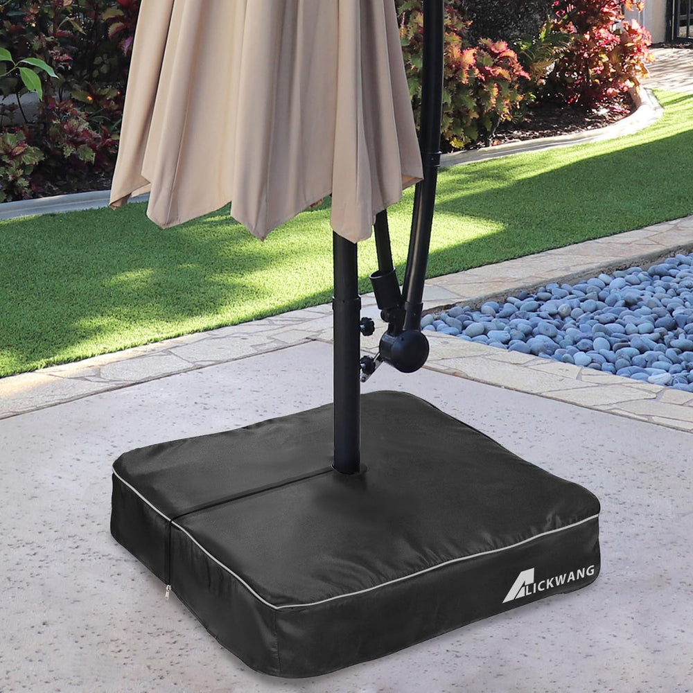 Alickwang Patio Umbrella Base Cover packaged for delivery