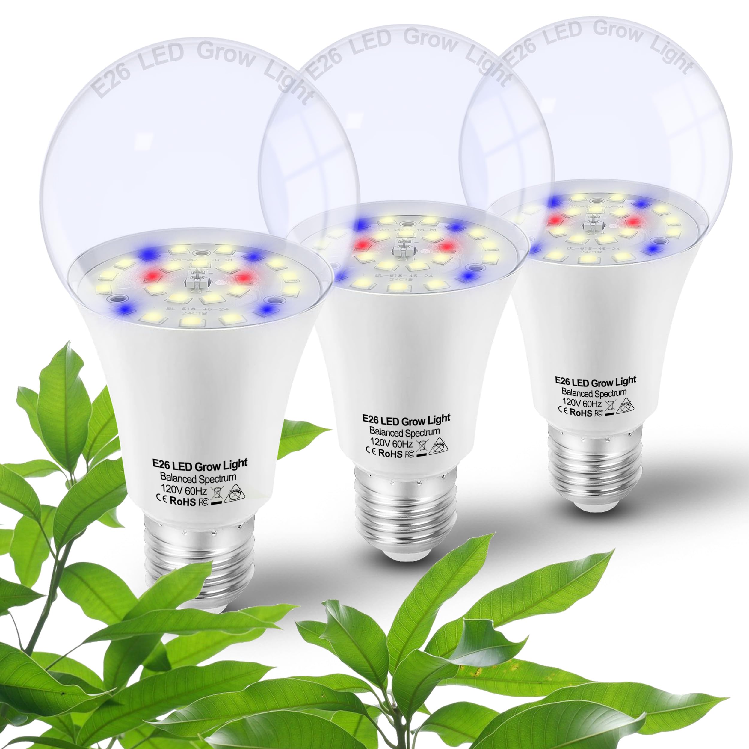 ALIDE LED Grow Light Bulb front view with E26 base
