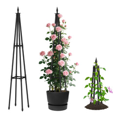AlisisFores 4 FT Obelisk Trellis front view with black finish