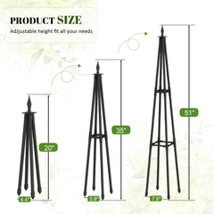 AlisisFores 4 FT Obelisk Trellis in a flower bed