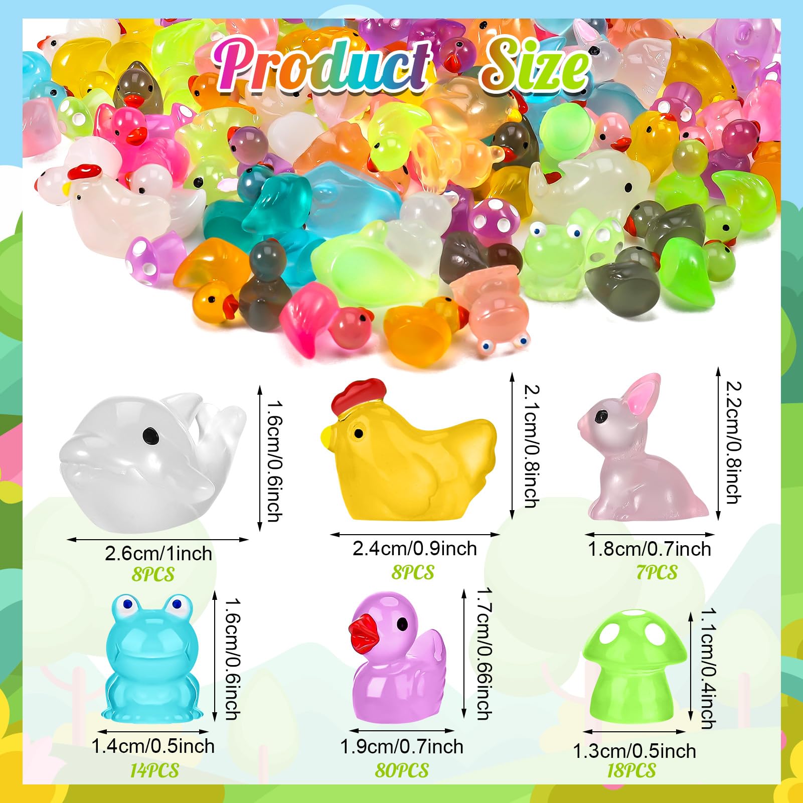 All 135 pieces of GGSTDDUP luminous figurines arranged