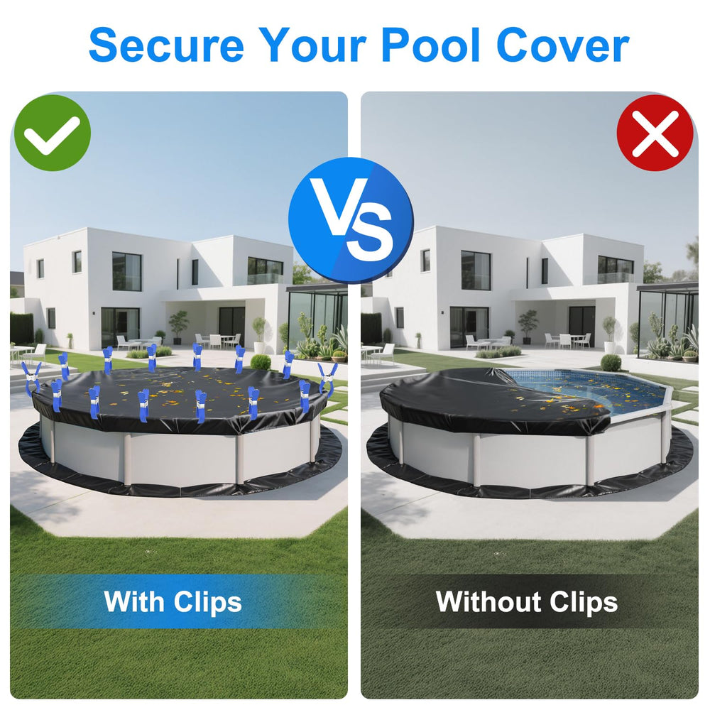 All 30 Fabflame pool cover clips in the pack