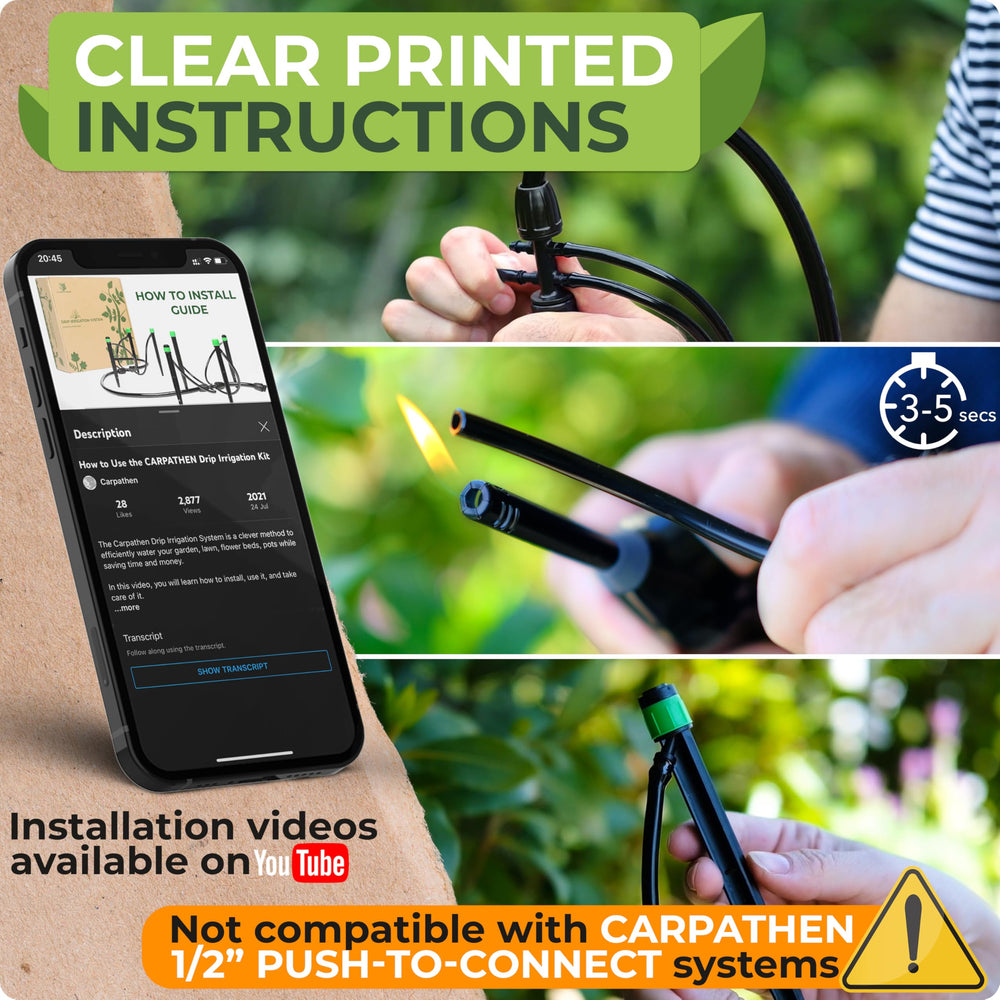 All components included in CARPATHEN drip irrigation system kit