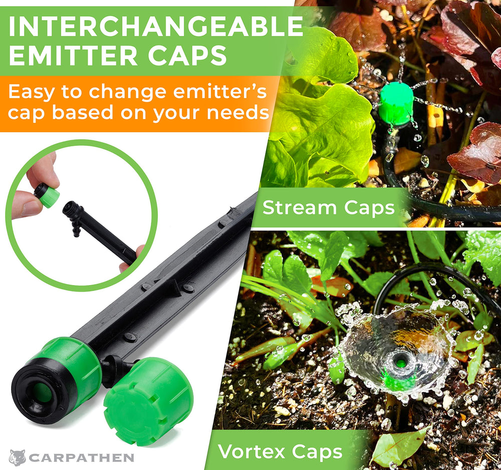All components of CARPATHEN Drip Irrigation Emitters Kit displayed