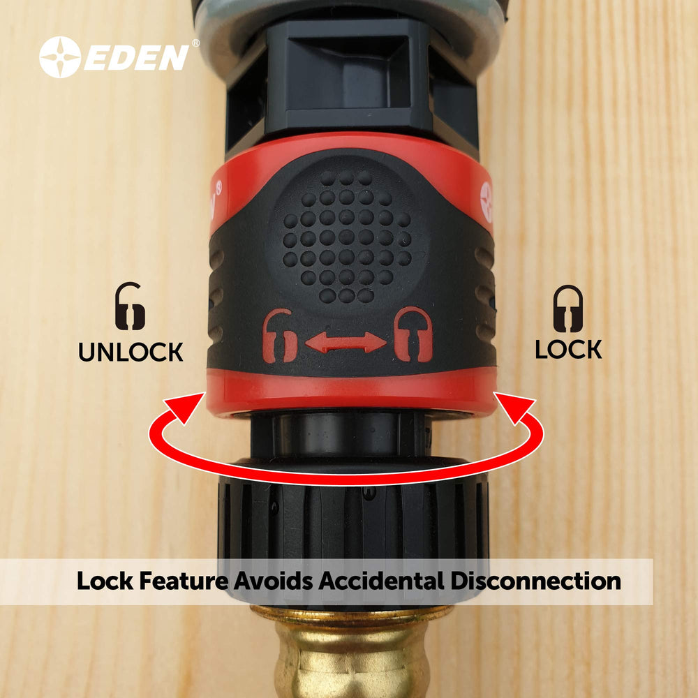 All components of Eden 5-piece quick connect set laid out