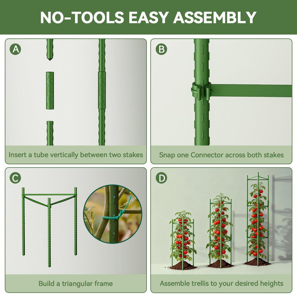 All components of Halatool tomato cages displayed together