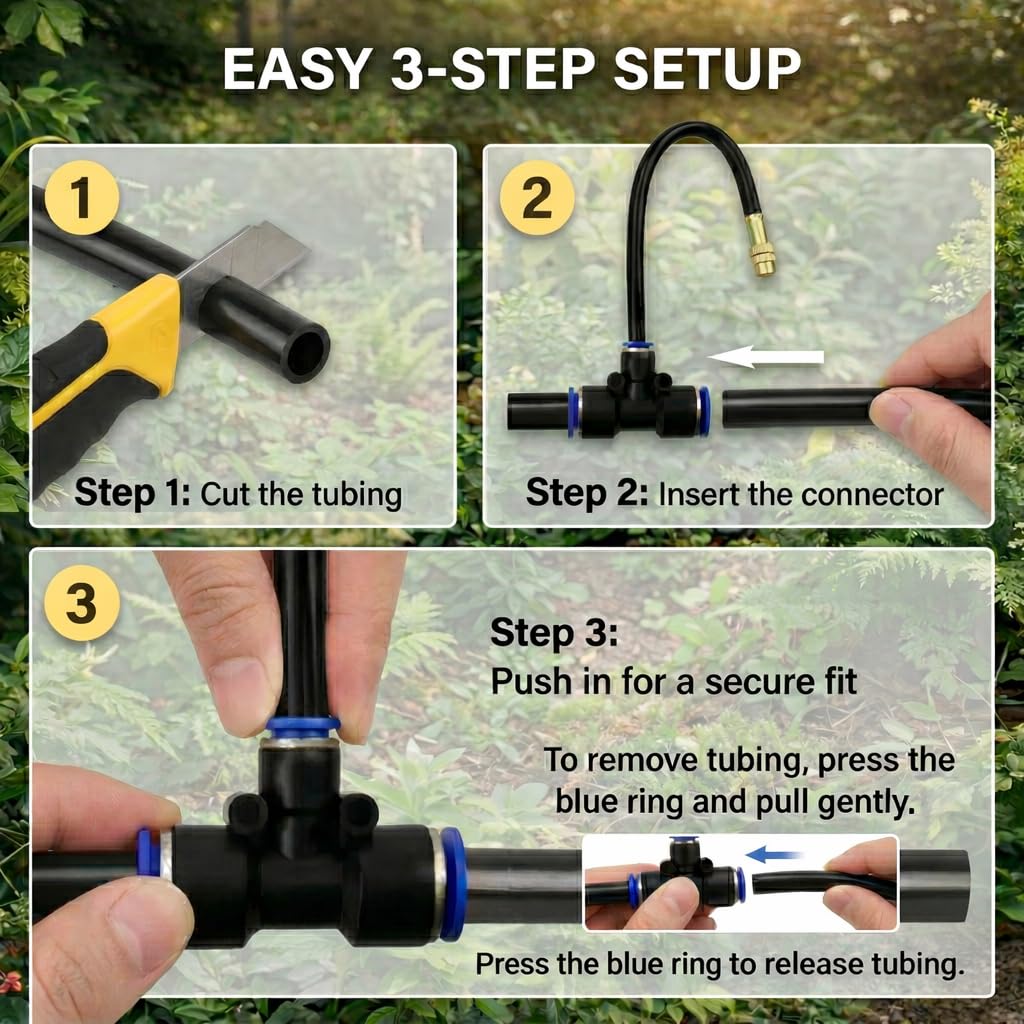 All components of the QSTCONGLAN drip irrigation system laid out