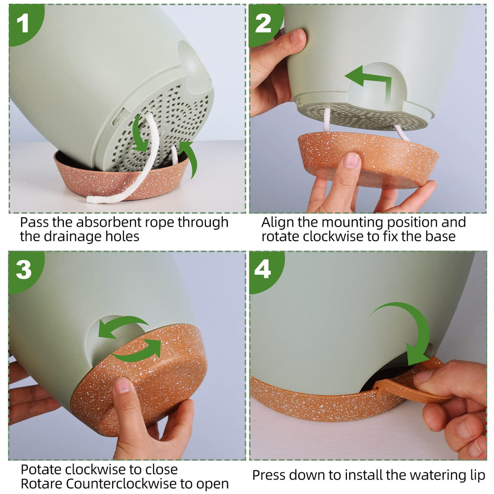 All five sizes of Vanslogreen self watering pots together