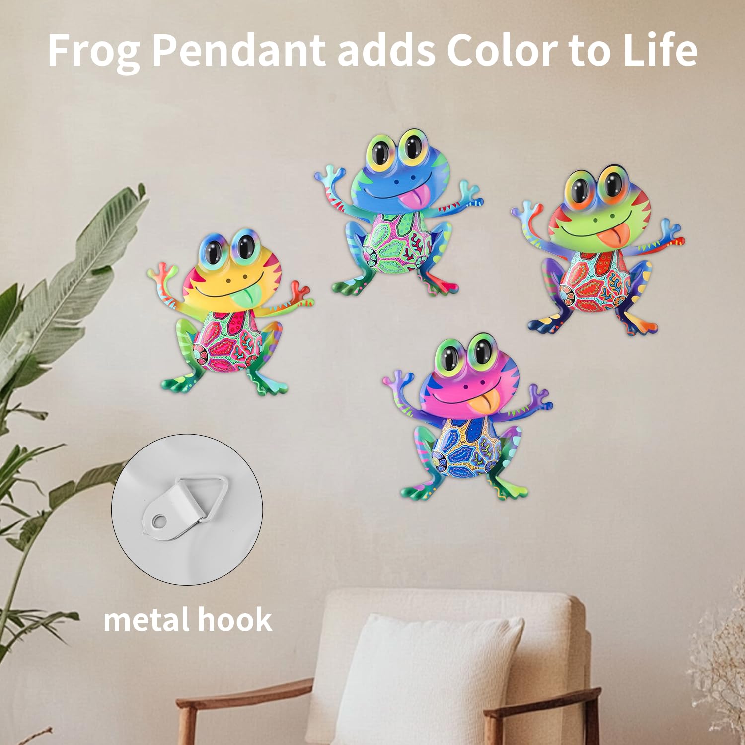 All four Junware Frog Wall Decor pieces arranged together
