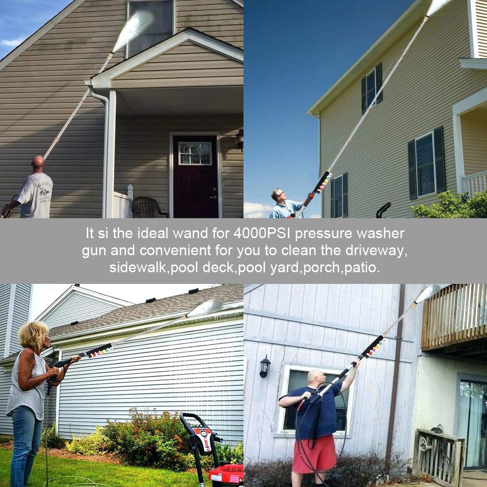 All parts included in the Selkie pressure washer extension kit