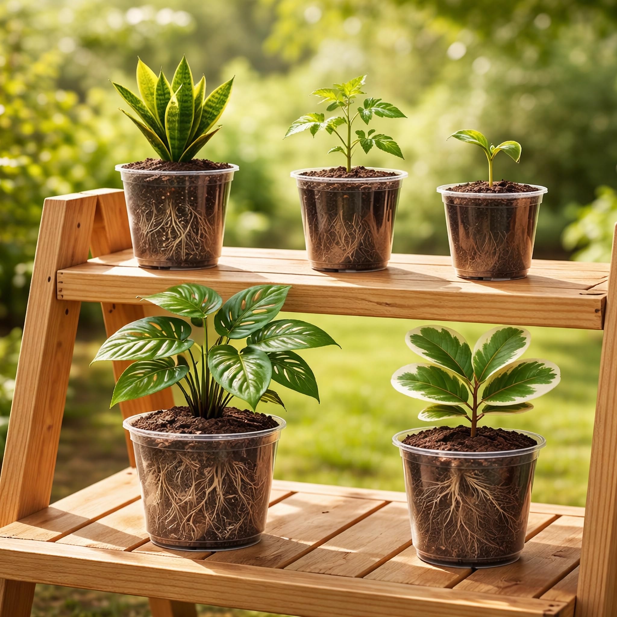 All sizes of Bluepro clear nursery pots displayed together