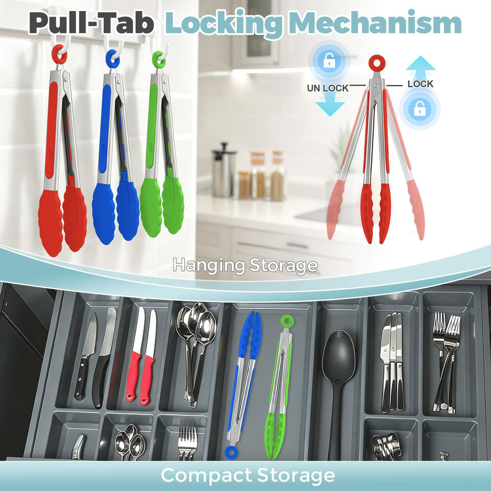 All three EEKEDO tongs displayed together