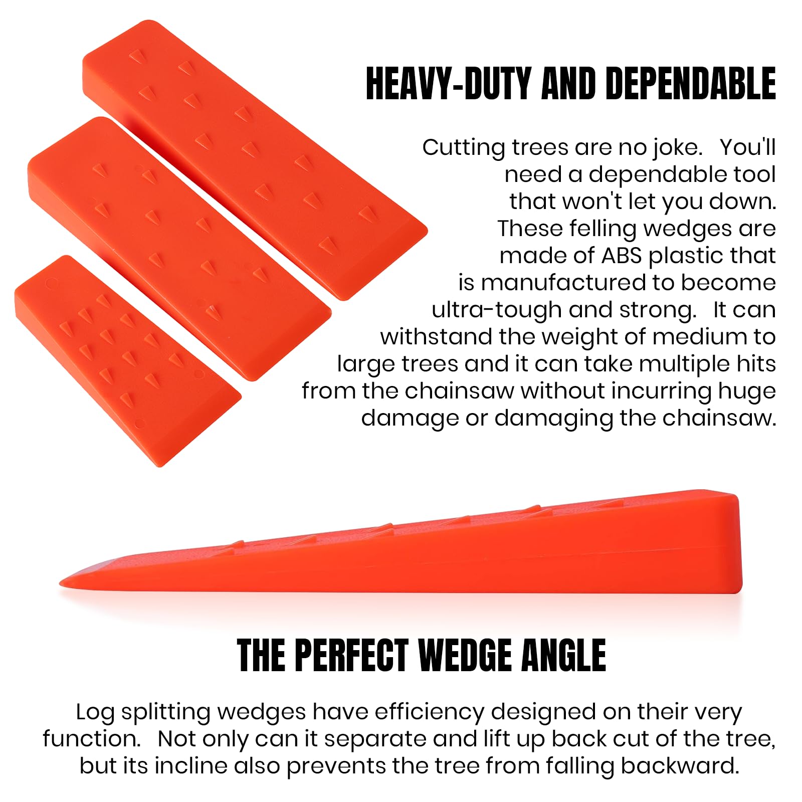 All three sizes of AR-PRO tree felling wedges together