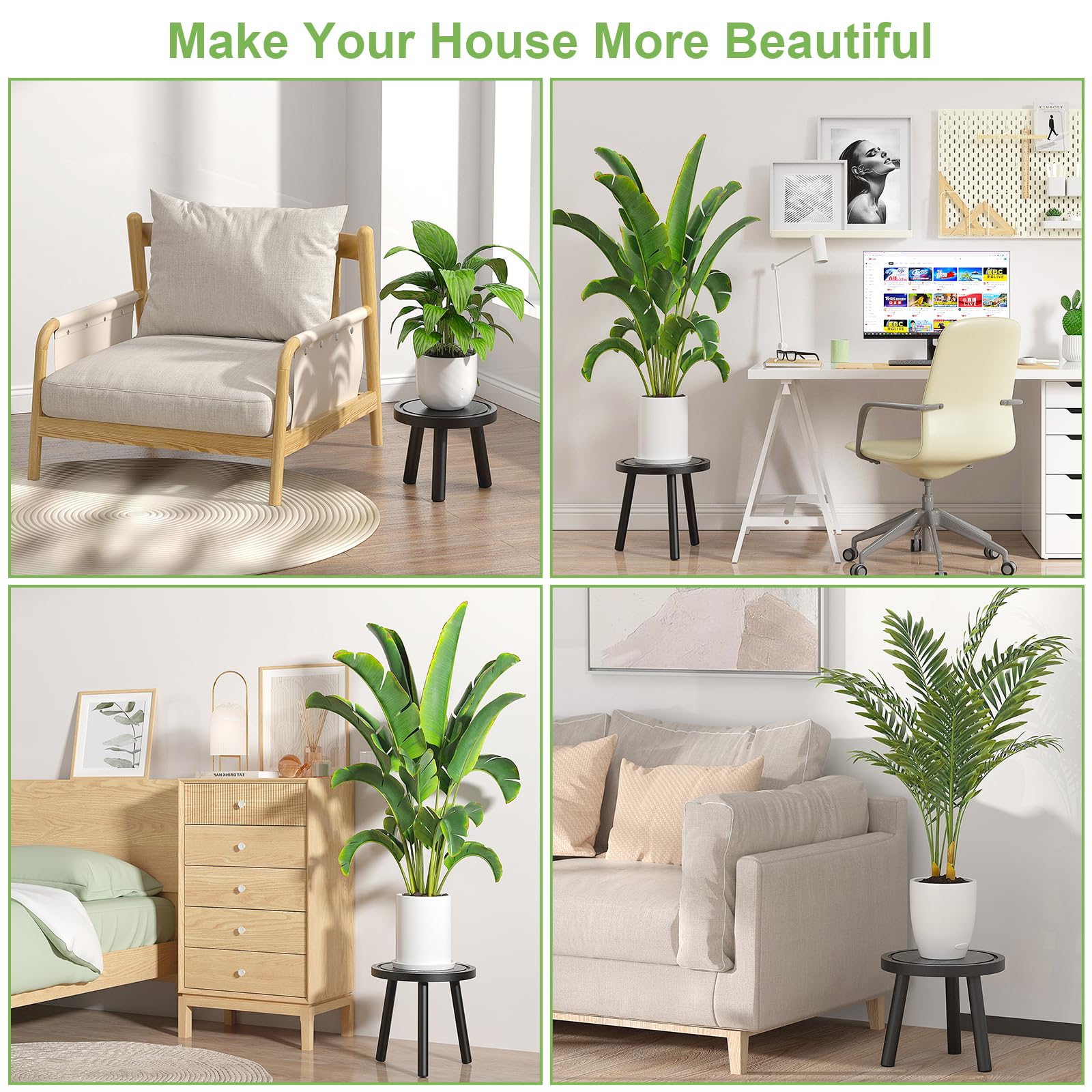 All three Vecxoty plant stands arranged together