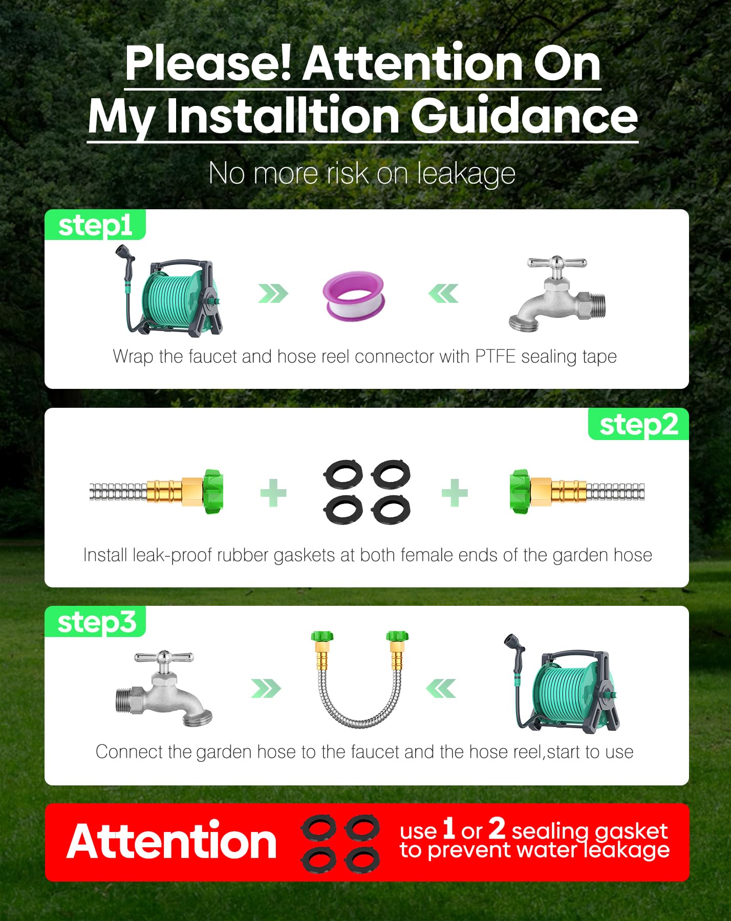 All-weather BlueGarden stainless steel garden hose