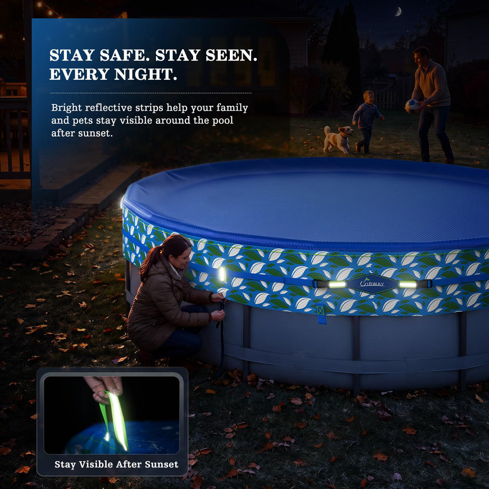 All-weather protection label on UIRWAY winter pool cover