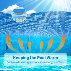 AllAreN Solar Pool Cover 6x12 ft blue with bubbles close-up