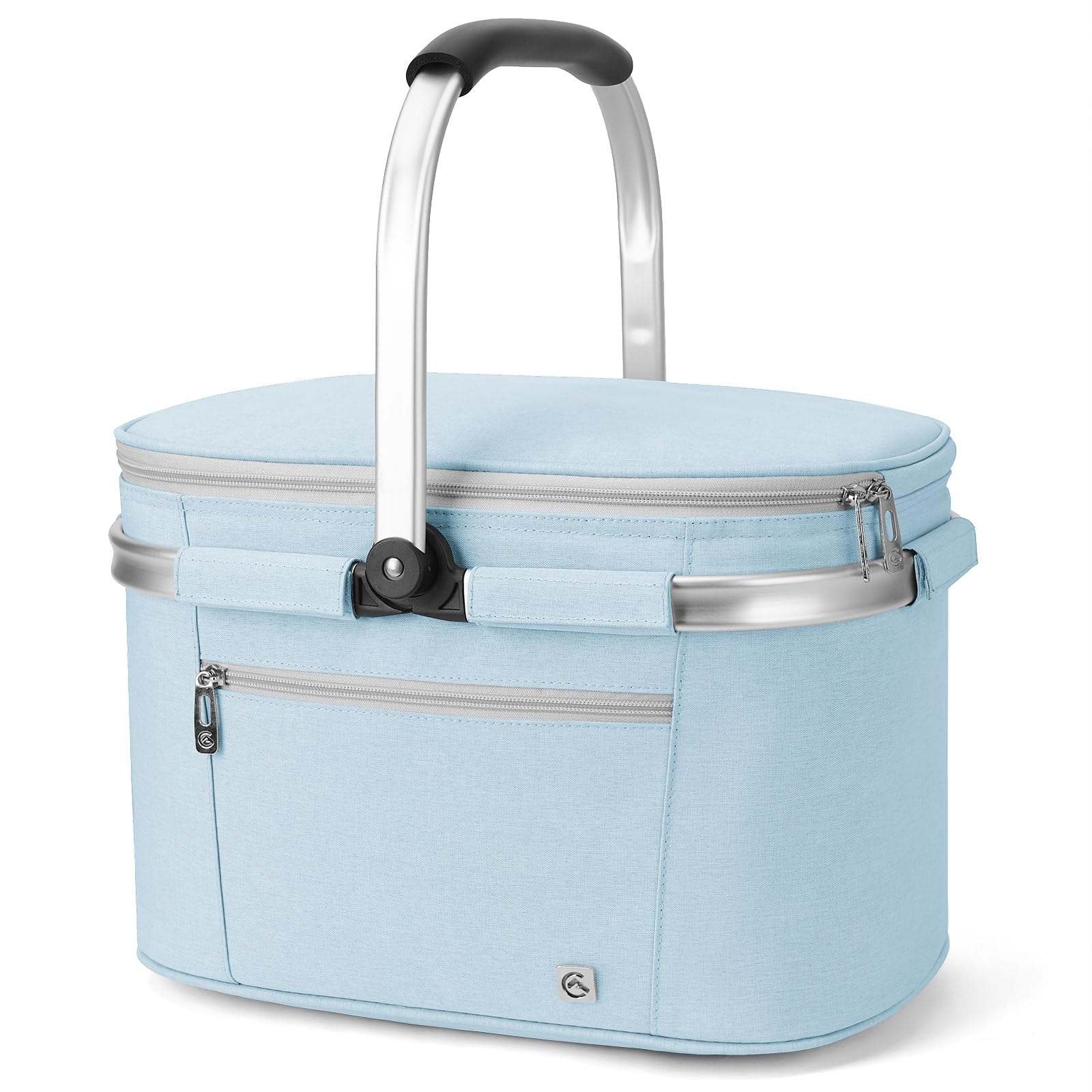 ALLCAMP Picnic Basket light blue front view