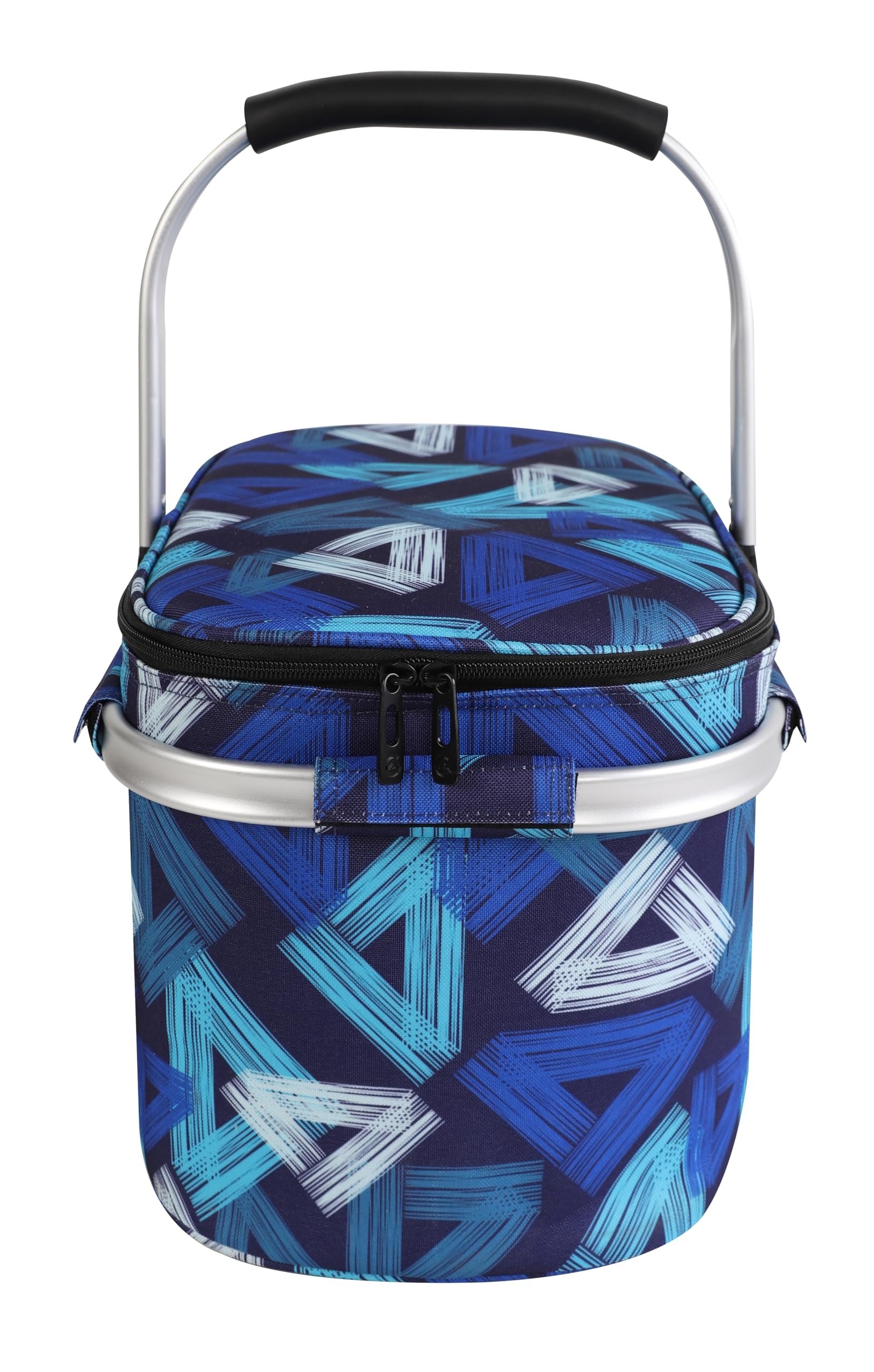 ALLCAMP Picnic Basket open showing interior lining