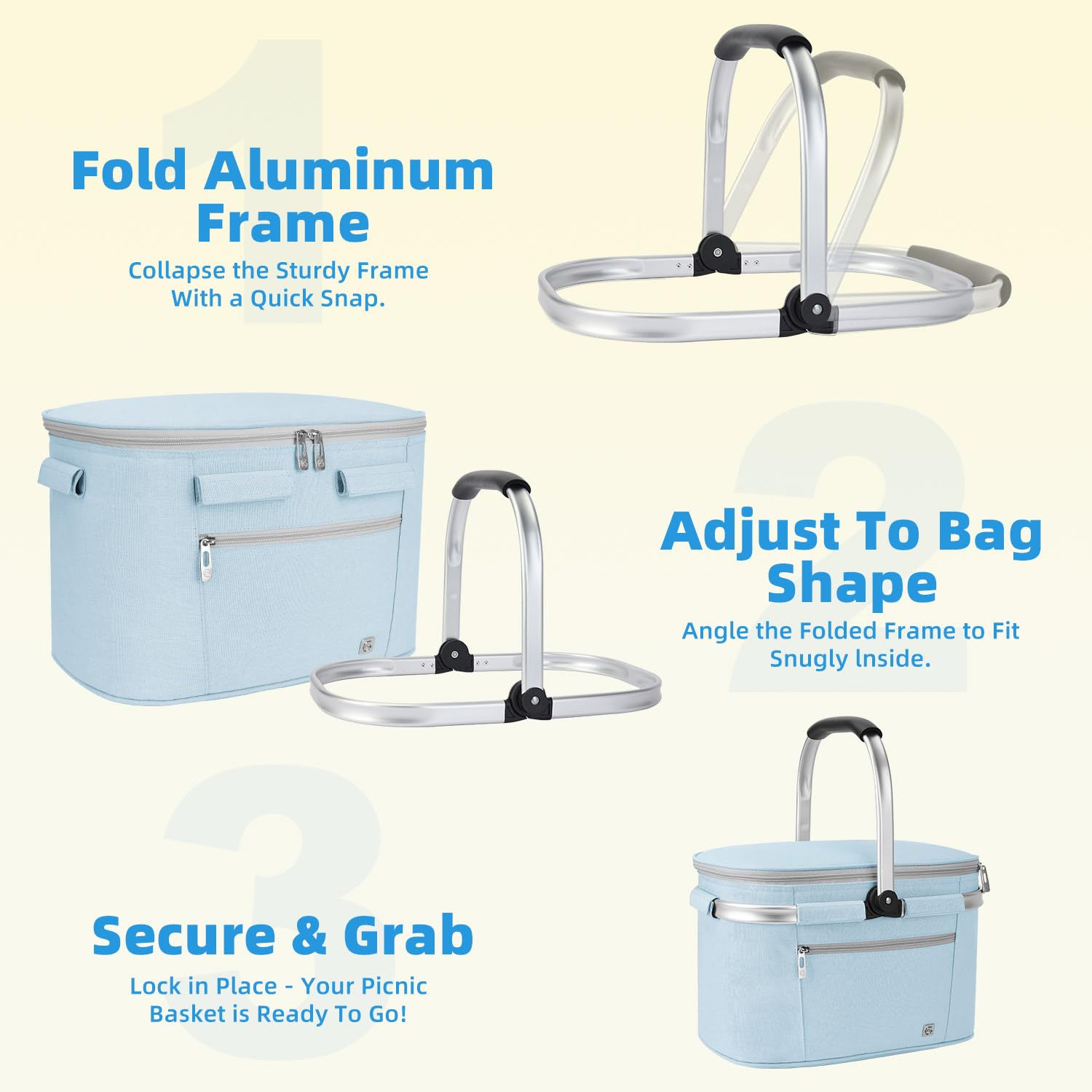 ALLCAMP Picnic Basket side view with padded handles