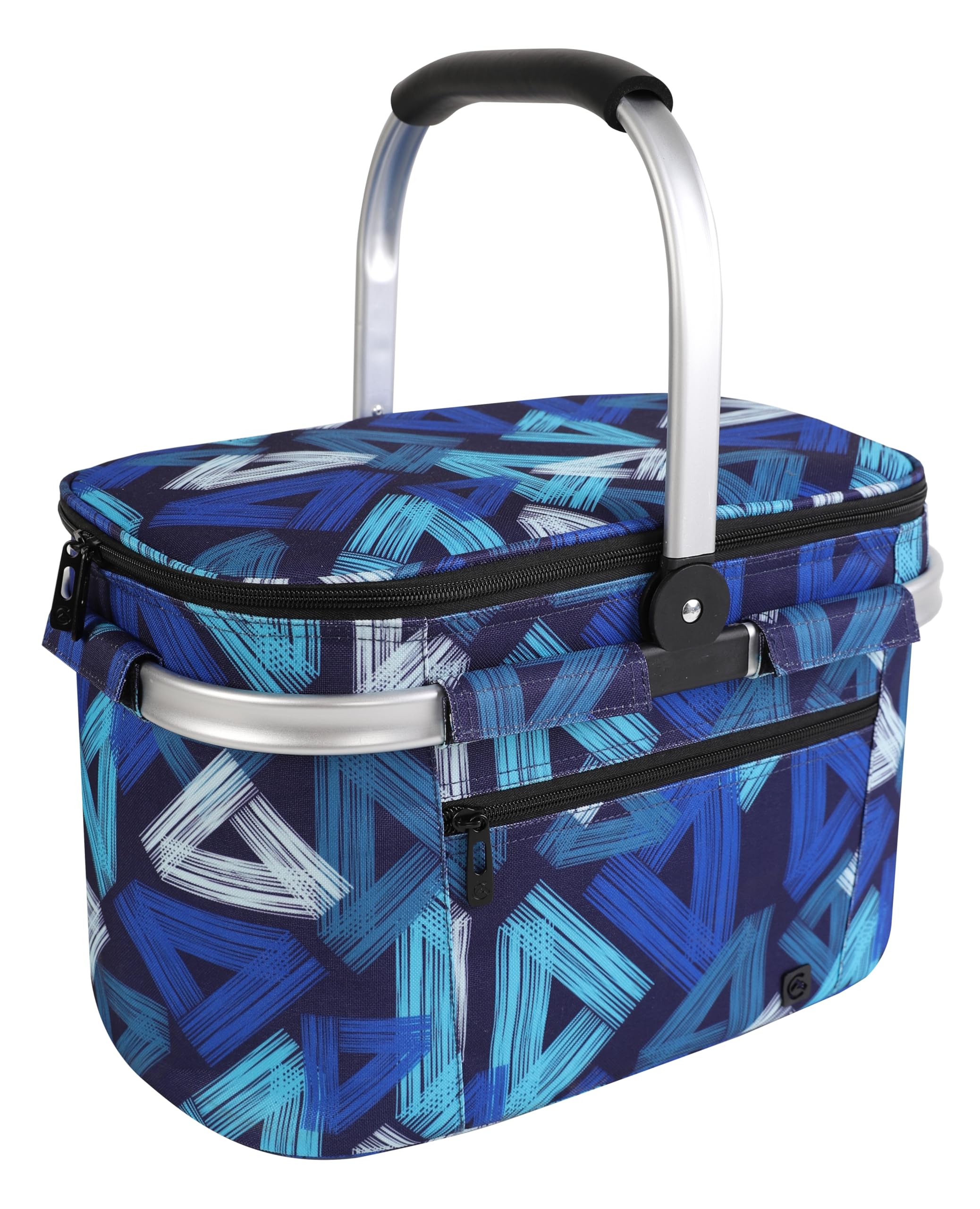 ALLCAMP Picnic Basket side view with zipped closure