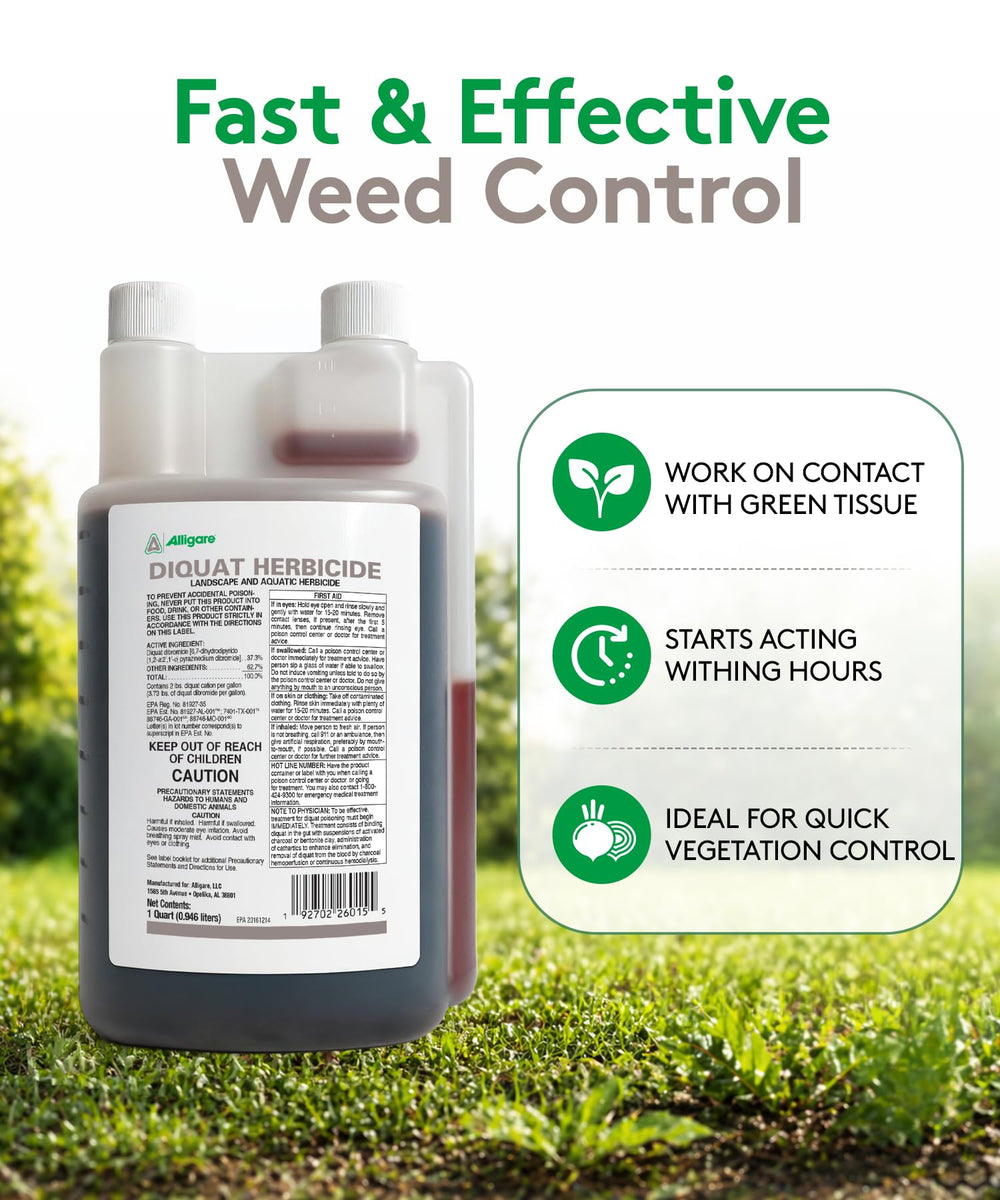ALLIGARE Diquat Herbicide used on overgrown landscape