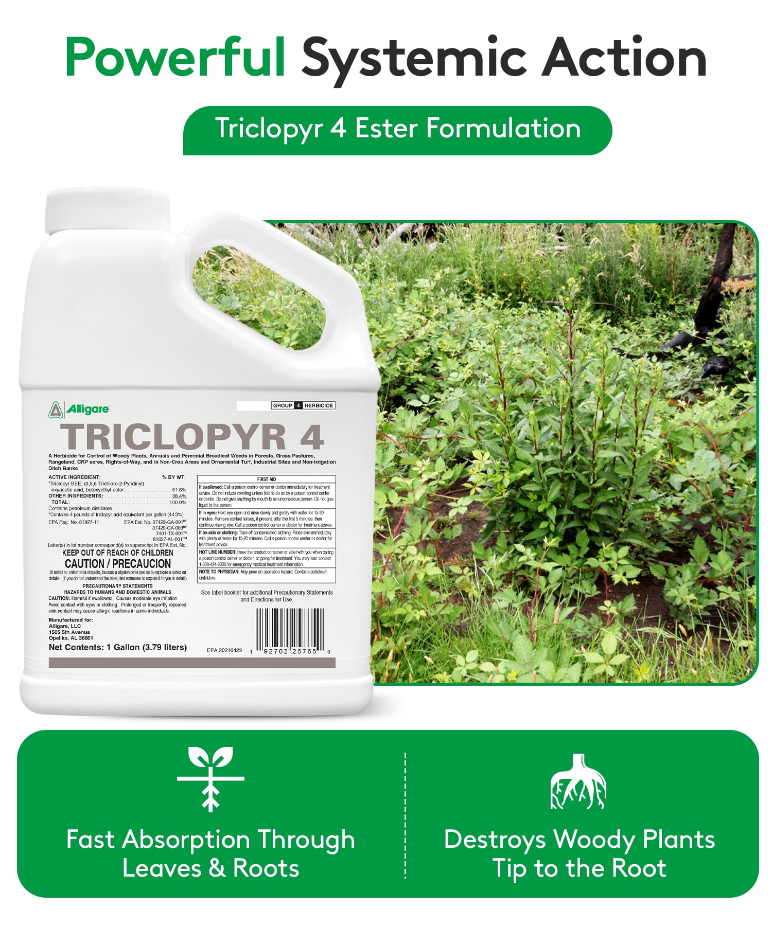 ALLIGARE Triclopyr Herbicide 1 Gallon packaging side view