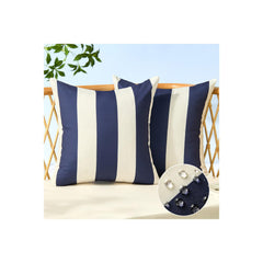Allorry Outdoor Pillow Cover 20x20 navy blue striped front view