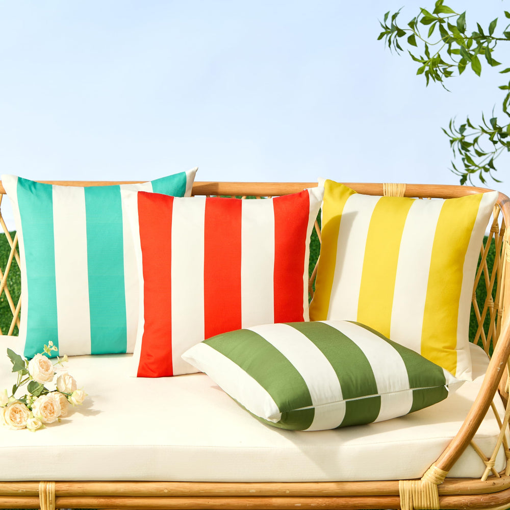 Allorry Outdoor Pillow Covers 18x18 olive green fabric close-up