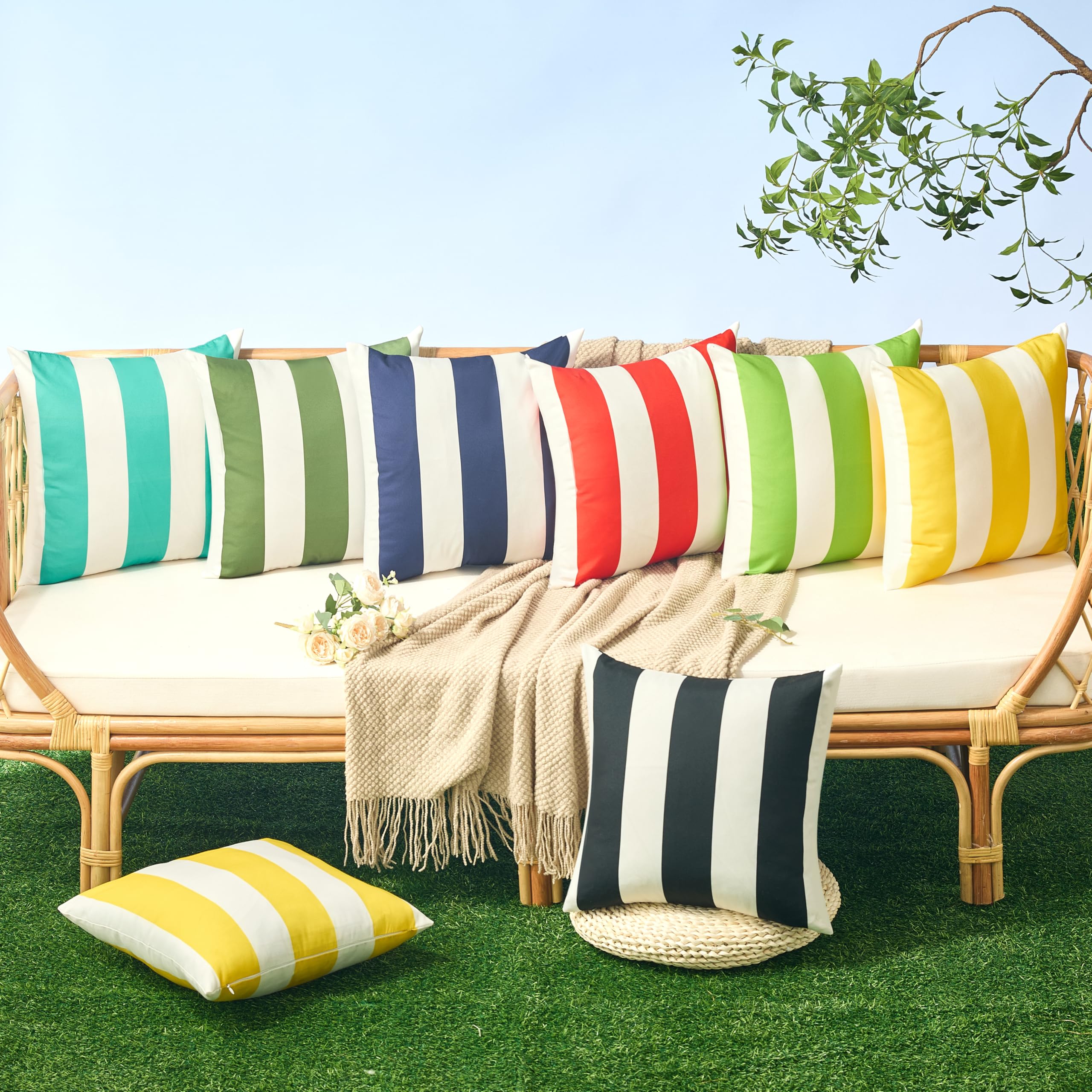 Allorry Outdoor Pillow Covers 18x18 olive green packaging
