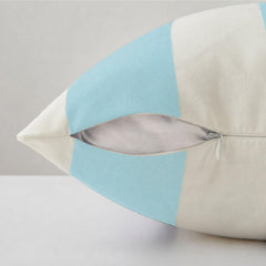 Allorry Outdoor Pillow Covers 20x20 light blue striped side view