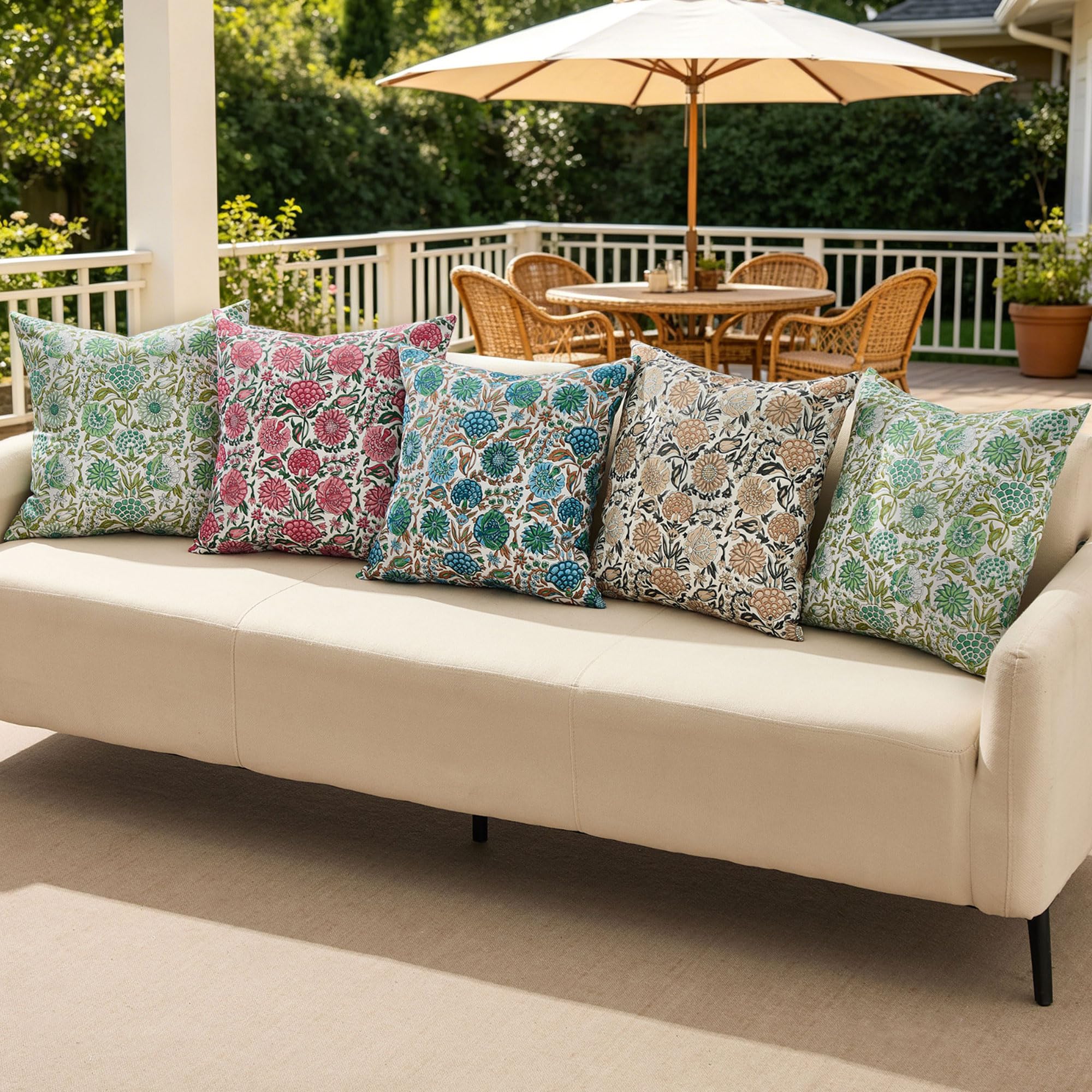 Allorry pillow cover styled on outdoor furniture