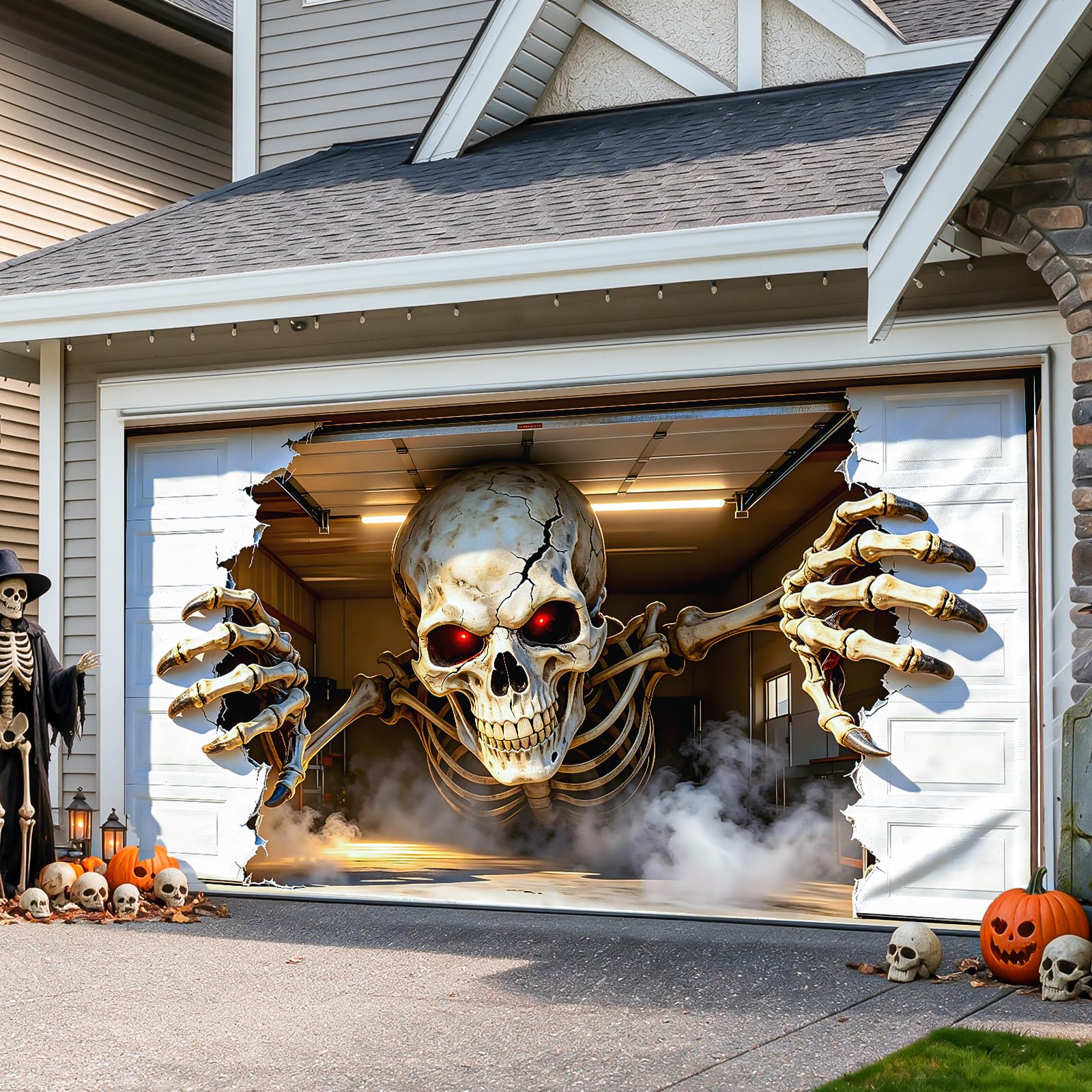 Allotall Halloween Garage Door Cover folded for storage