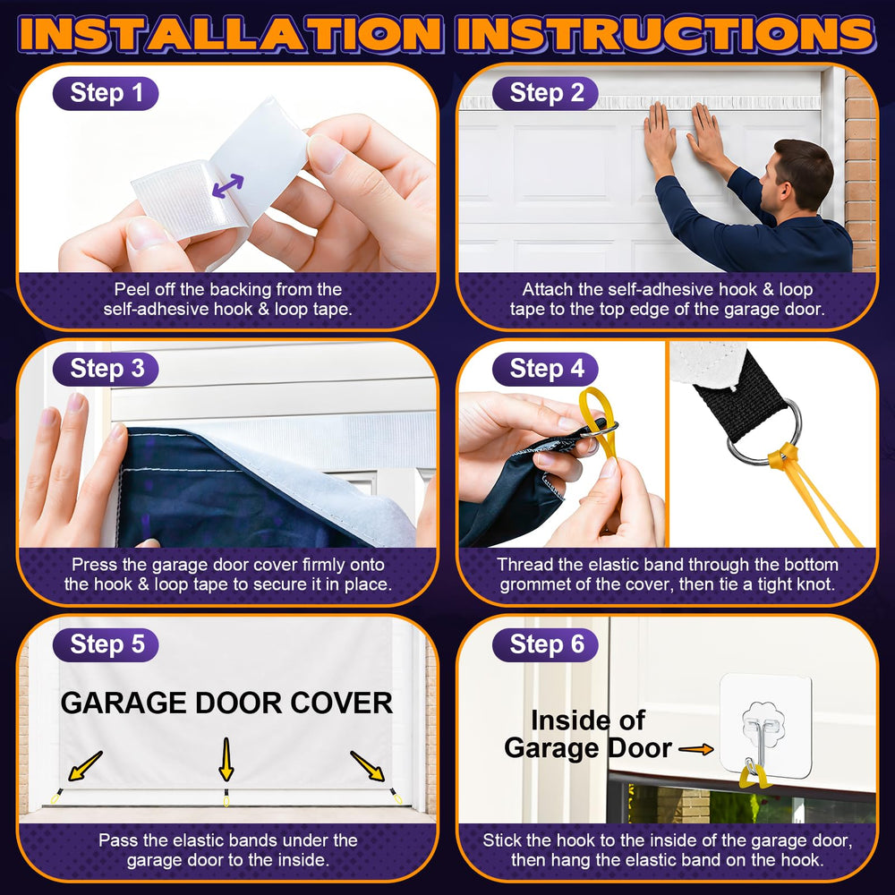 Allotall Halloween Garage Door Cover in outdoor setting during Halloween