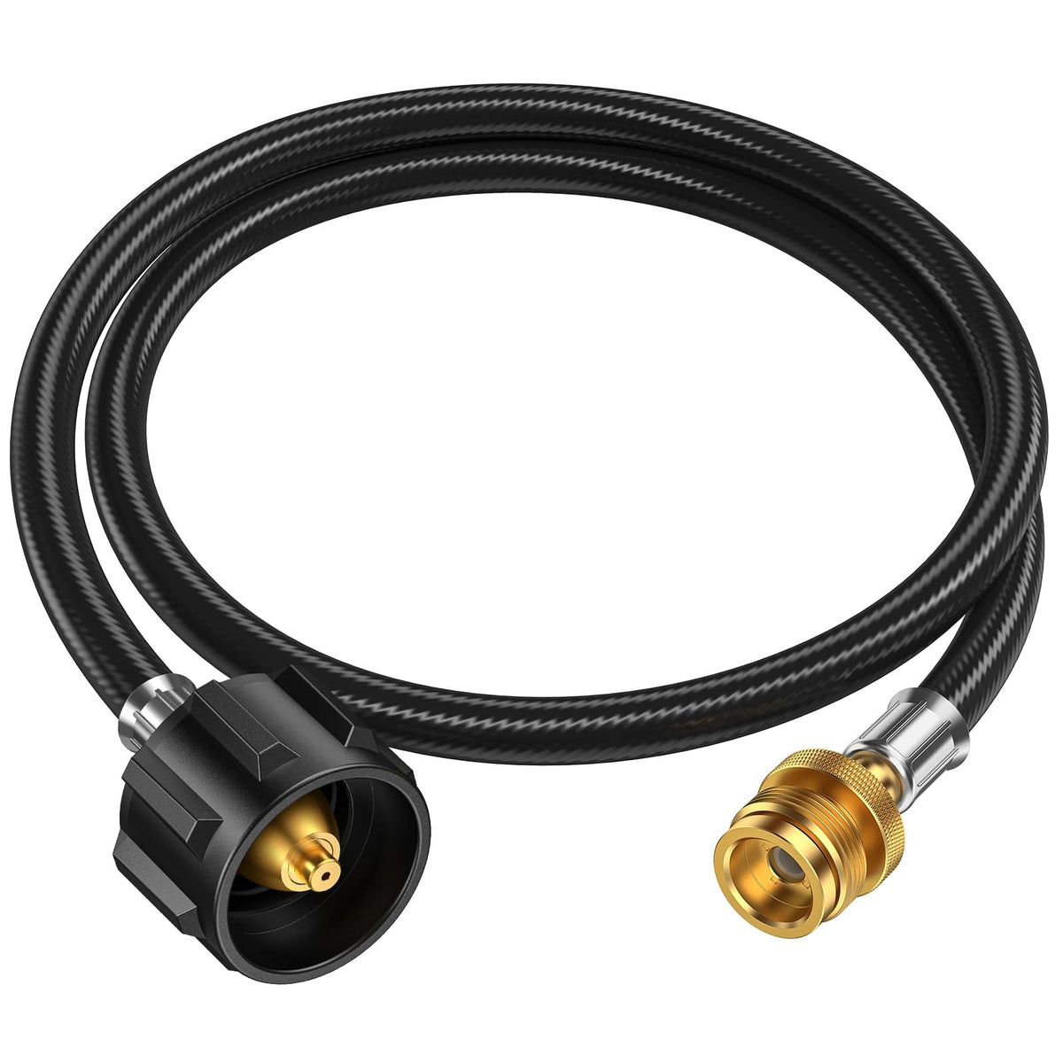 Alloxity 4ft propane hose adapter in black with brass fittings