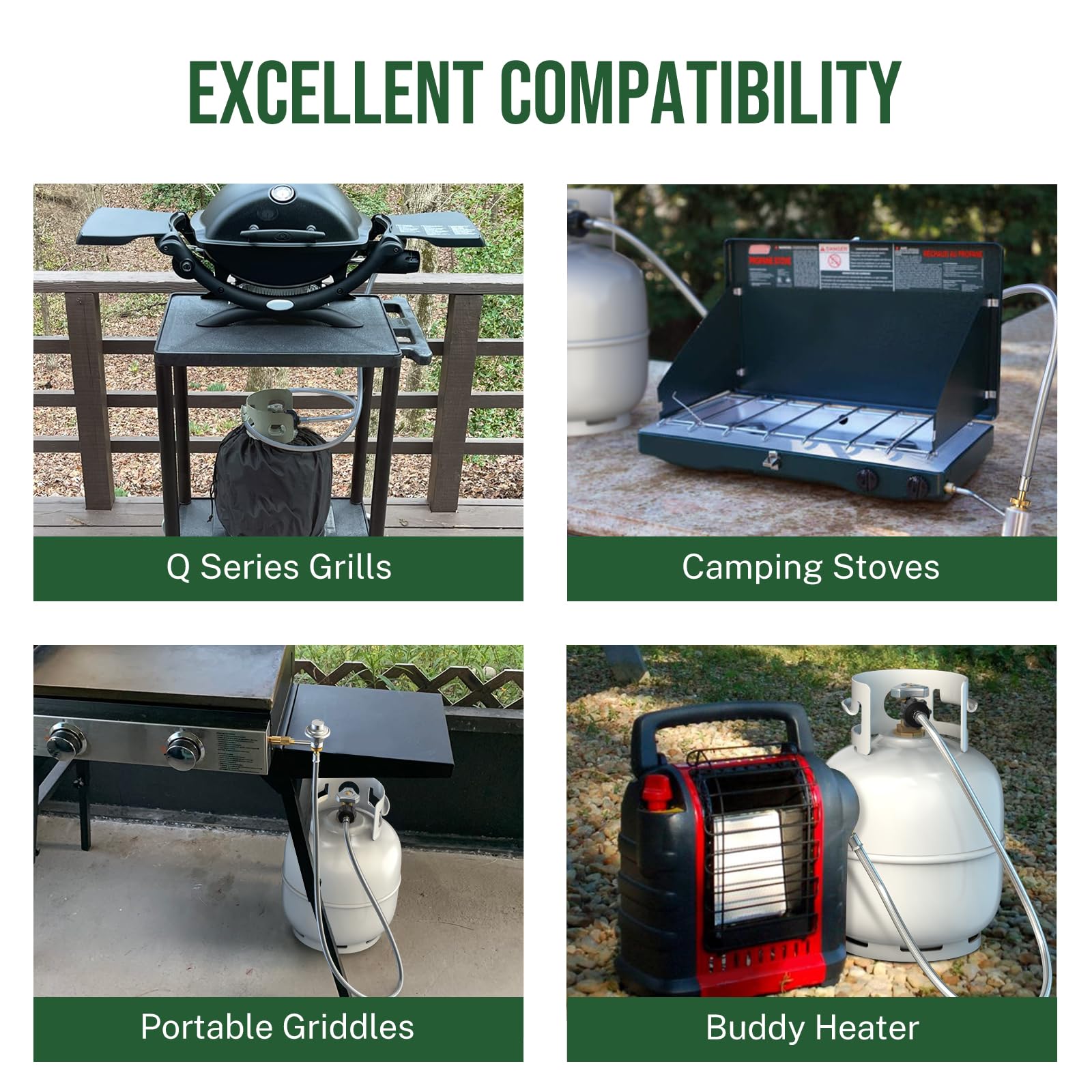 Alloxity propane hose adapter attached to a Weber Q grill