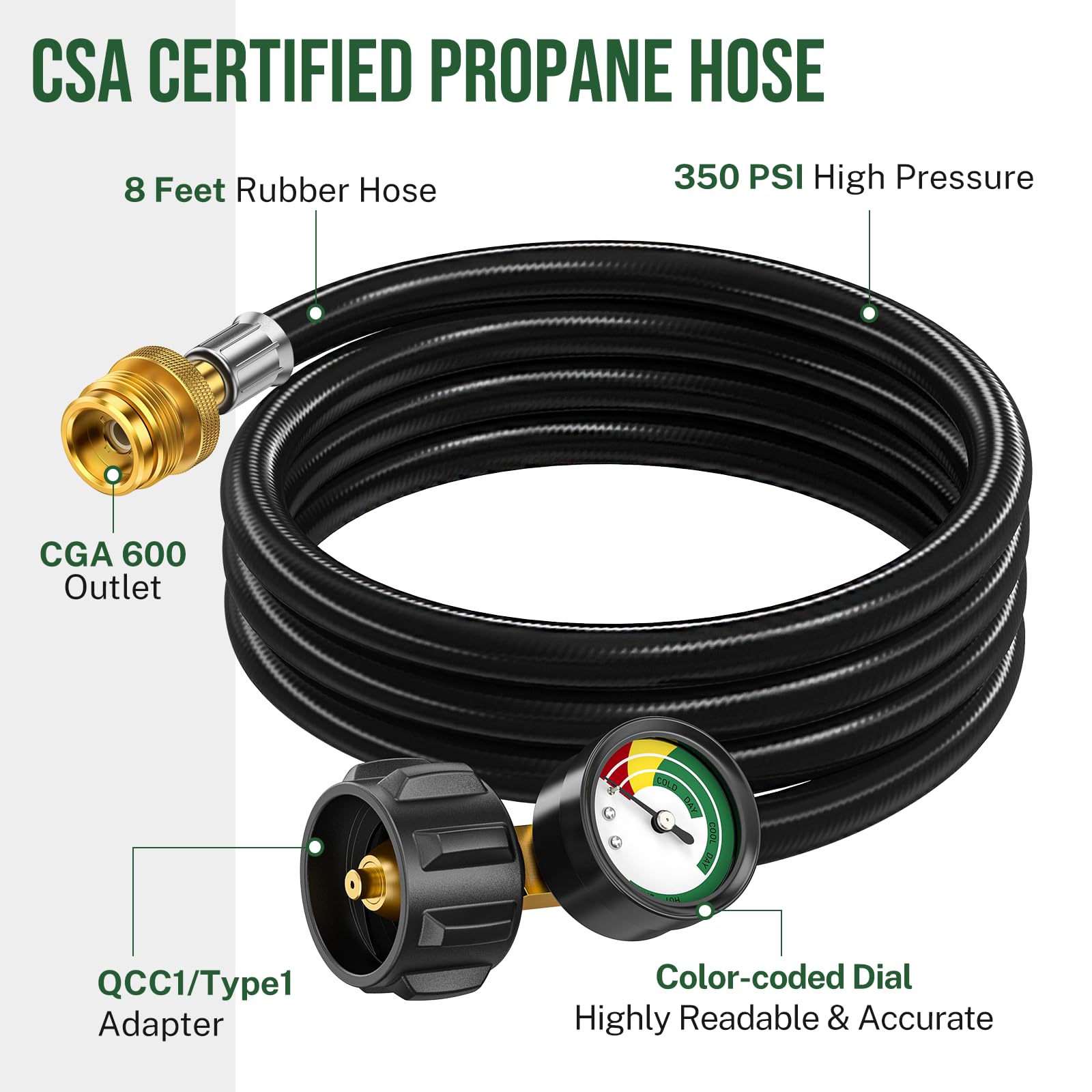 Alloxity propane hose adapter installed on grill
